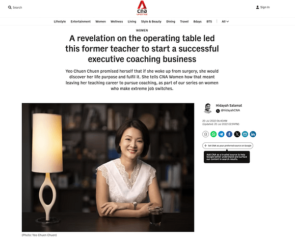 CNA Yeo Chuen Chuen 2022 CNA Coverage on Yeo Chuen Chuen's Career Transition in 2022