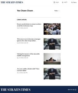 Yeo Chuen Chuen Straits Times Op-ed Articles
